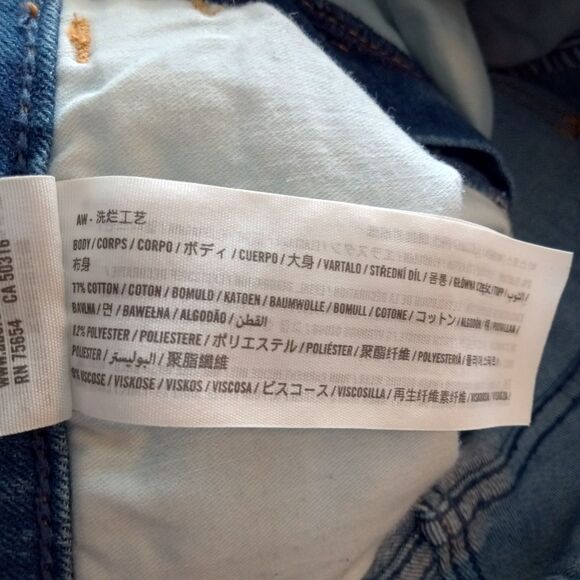 HOLLISTER Curvy High Rise Crop Sz 5 5R Women's Juniors Distressed Skinny Jeans - Picture 3 of 4